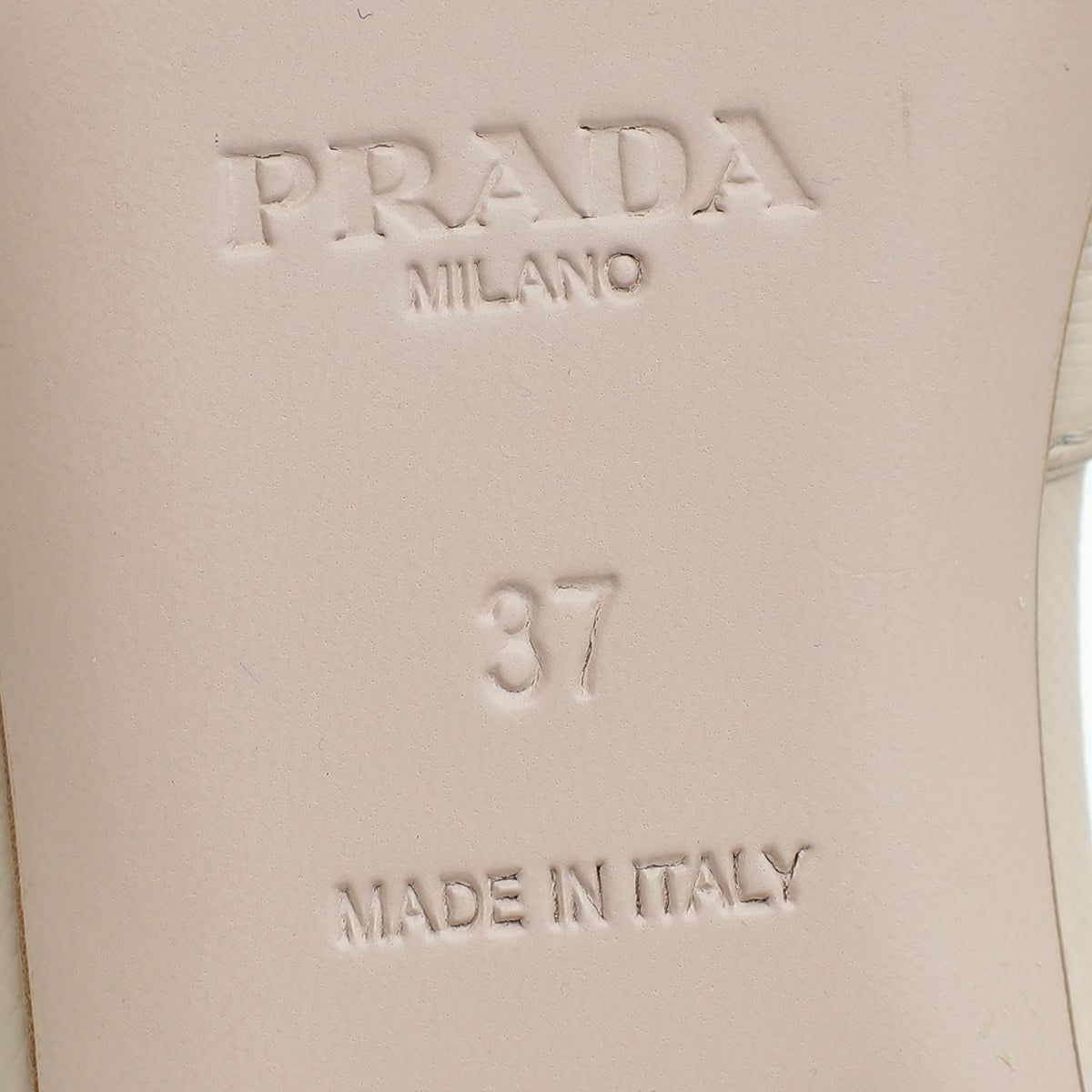 Prada Beige Logo Slide Sandals 37