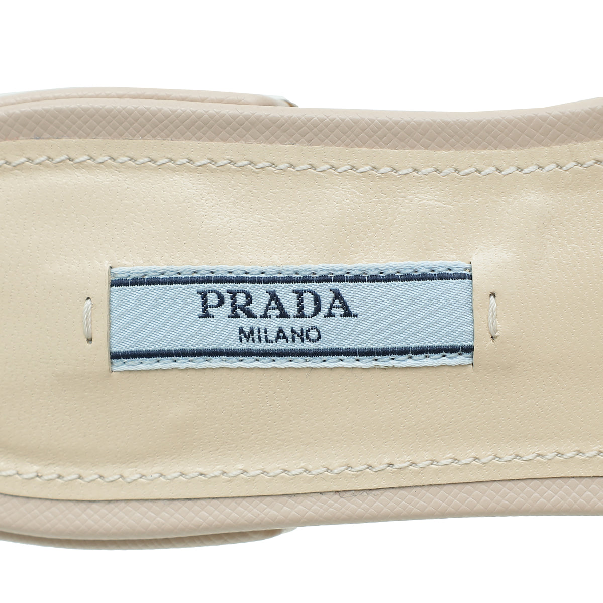 Prada Beige Logo Slide Sandals 37