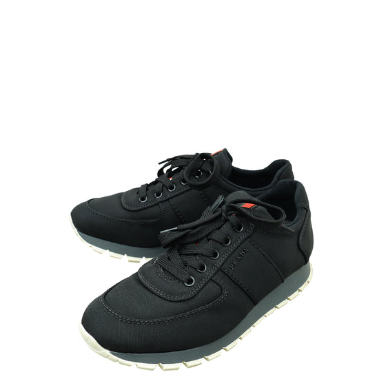 Prada Black Logo Nylon Sneaker 37