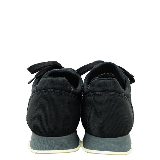 Prada Black Logo Nylon Sneaker 37