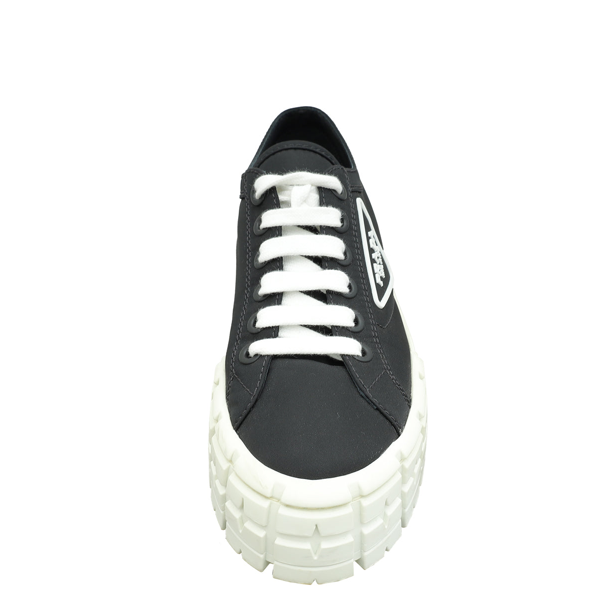 Prada Black Re-Nylon Double Wheel Gabardine Sneakers 38.5