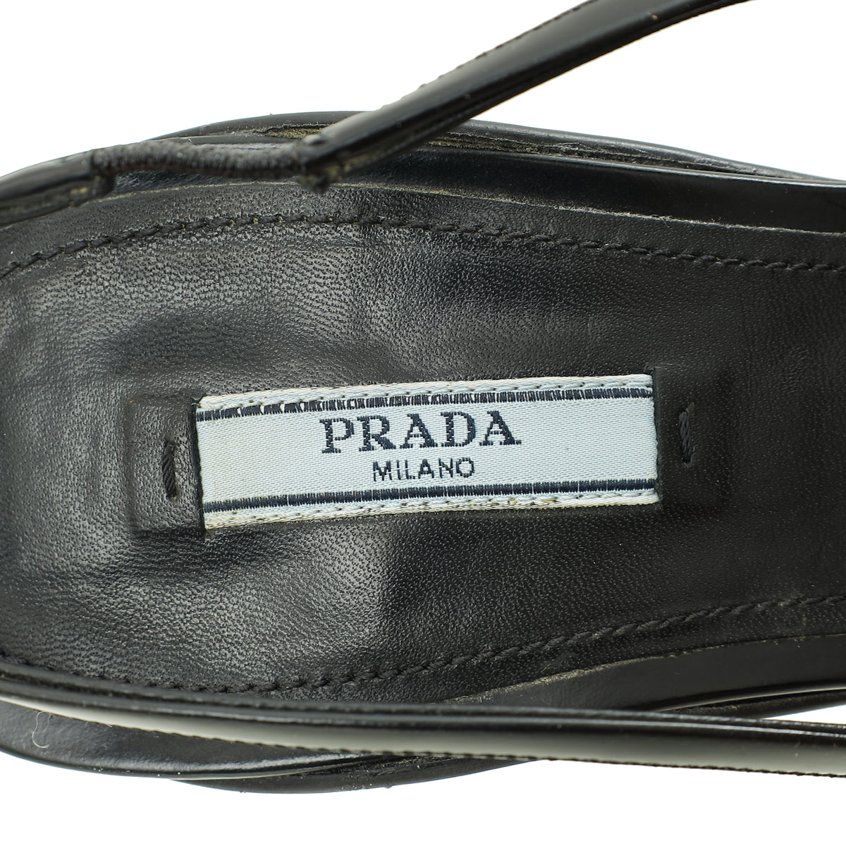 Prada Black Brushed Logo Slingback Pumps 38.5