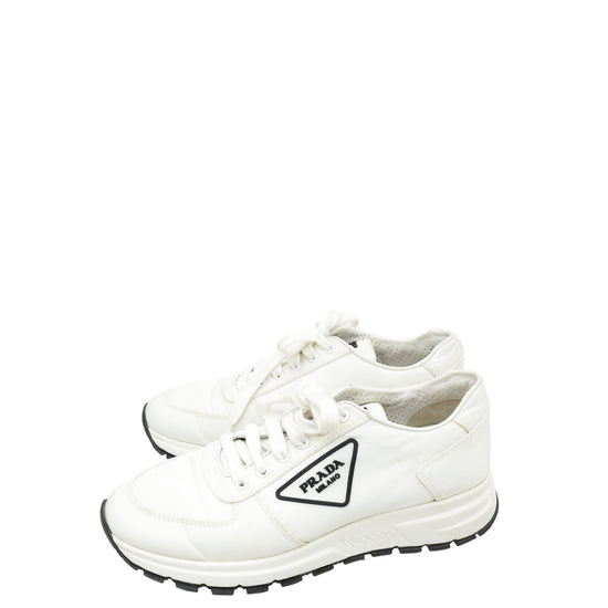 Prada White Re-Nylon Econyl Prax 01 Sneakers 38.5