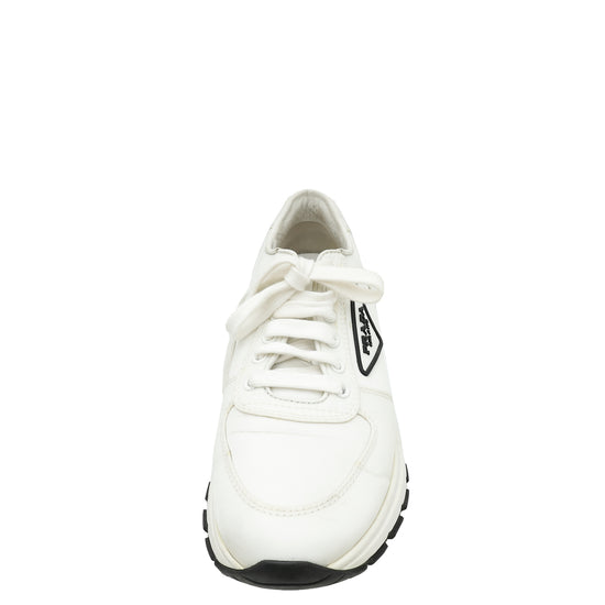 Prada White Re-Nylon Econyl Prax 01 Sneakers 38.5