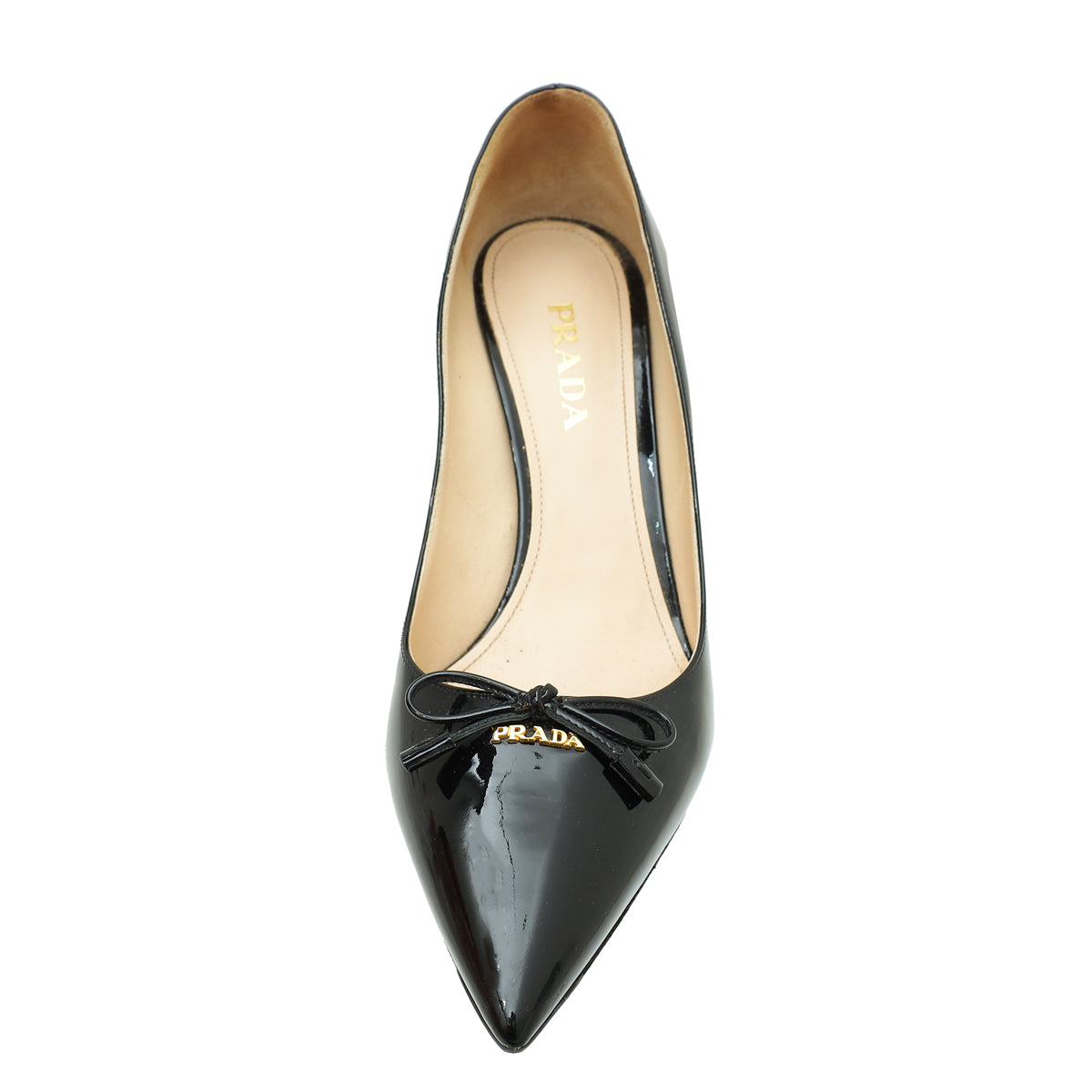 Prada Black Bow Pointed Pumps 38-Prada-THE CLOSET