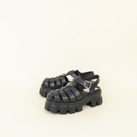 Prada Black Rubber Monolith Sandals 38