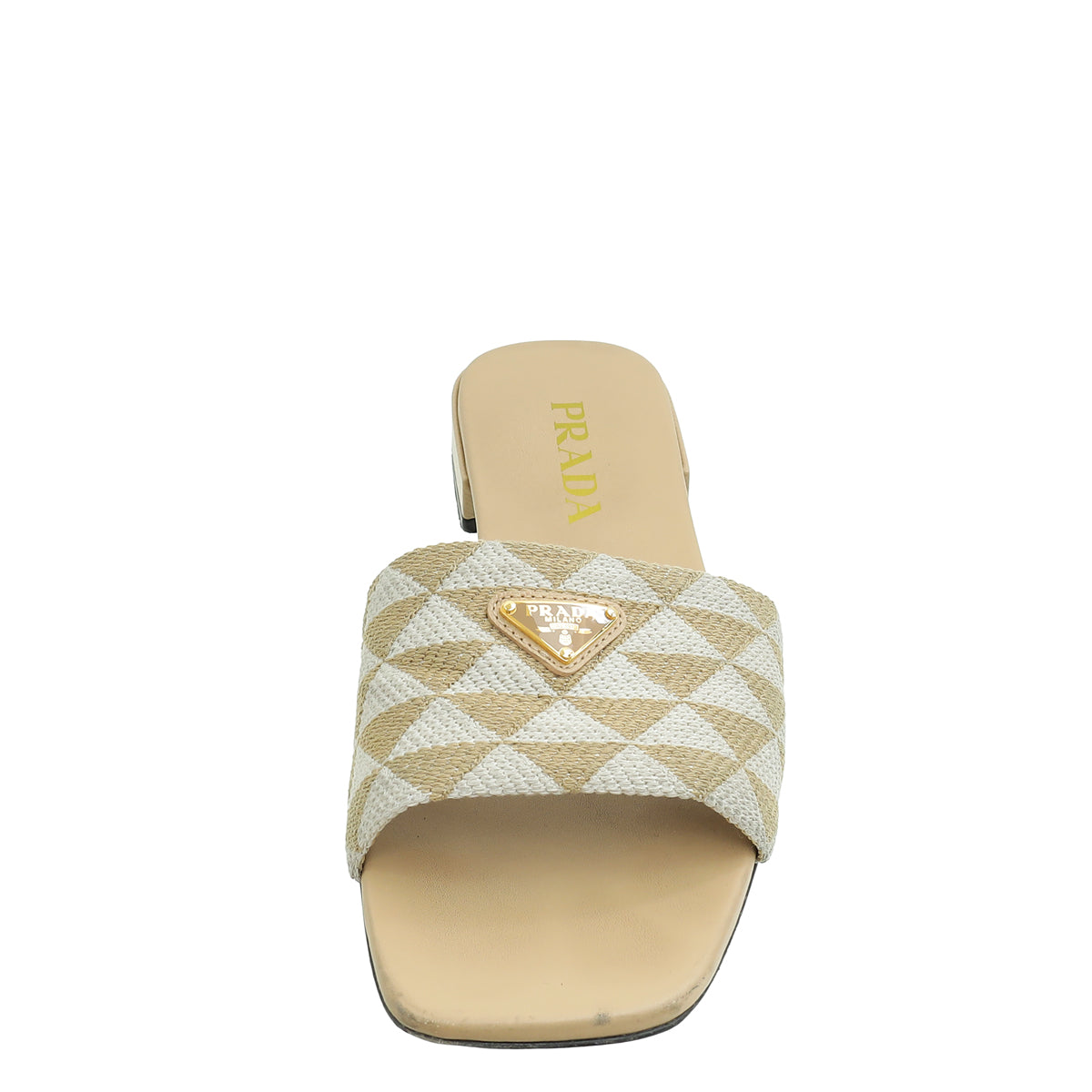 Prada Bicolor Symbole Slide Sandals 38-Prada-THE CLOSET