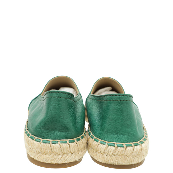 Prada Green Logo Espadrille 39