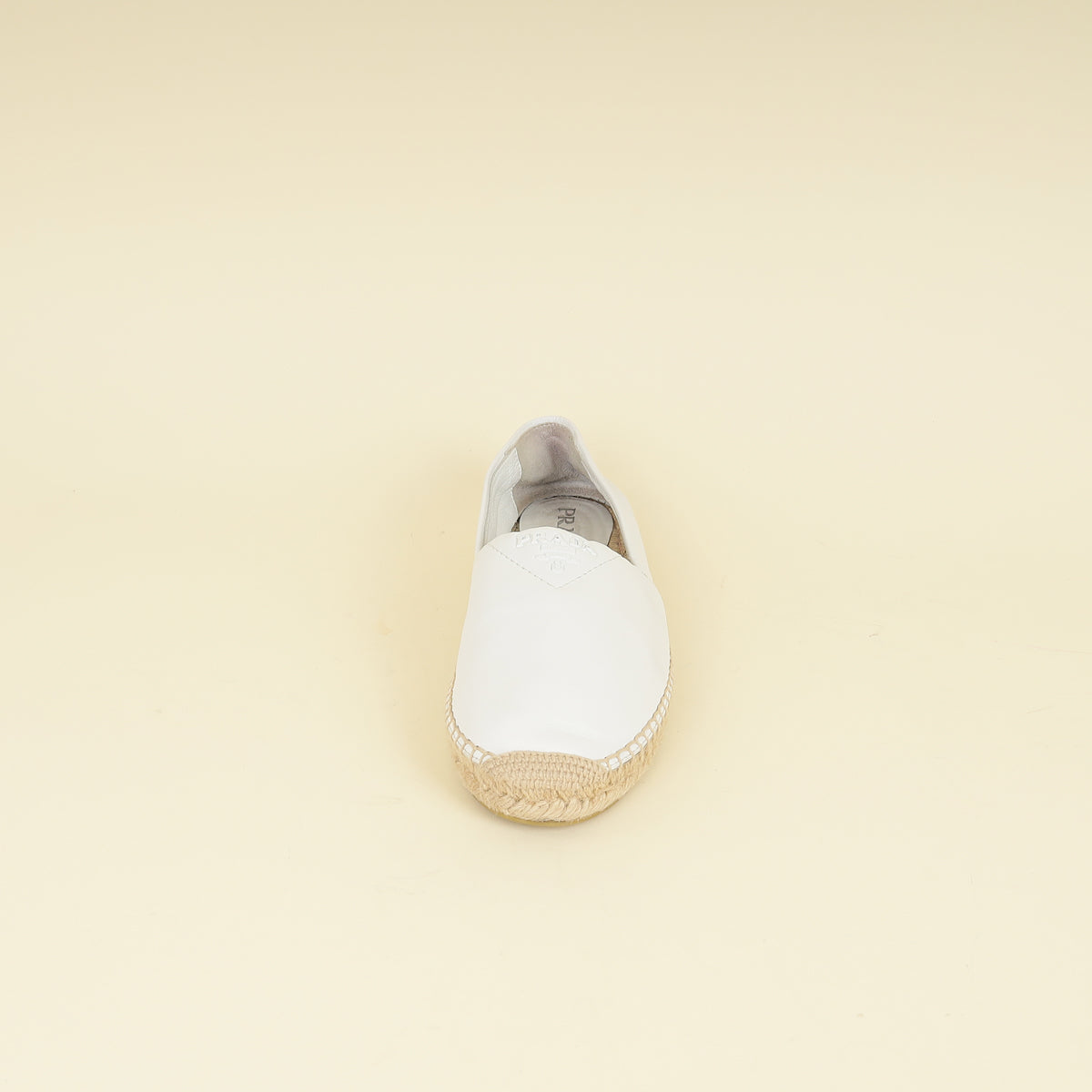 Prada White Nappa Espadrille 40