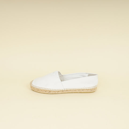 Prada White Nappa Espadrille 40