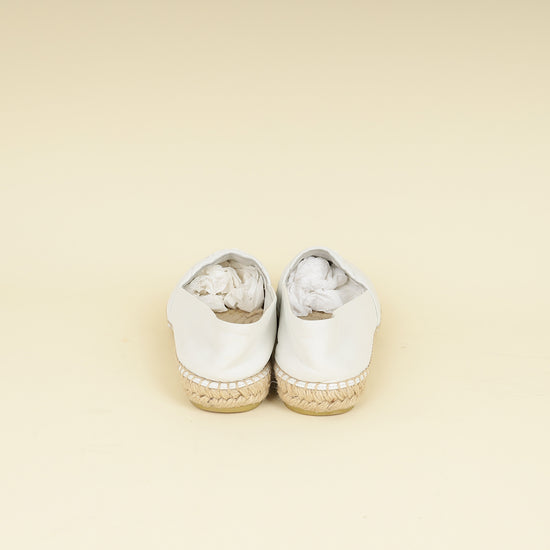 Prada White Nappa Espadrille 40