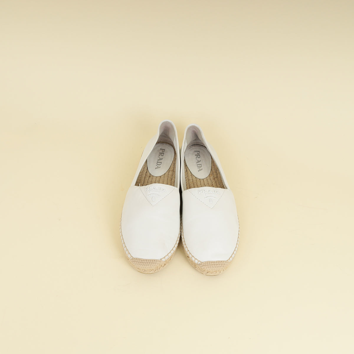 Prada White Nappa Espadrille 40