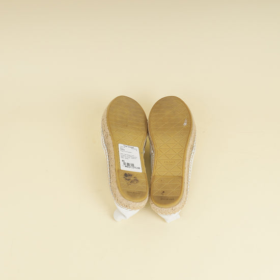 Prada White Nappa Espadrille 40