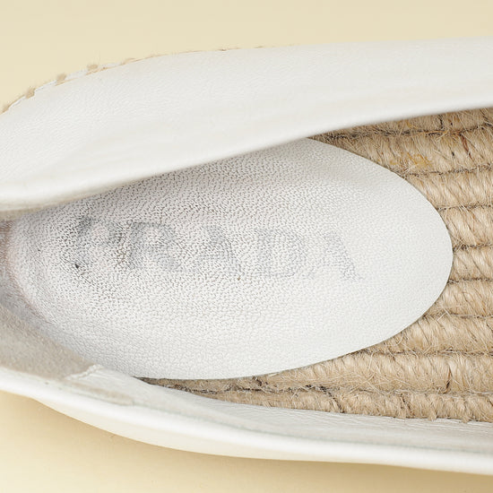 Prada White Nappa Espadrille 40