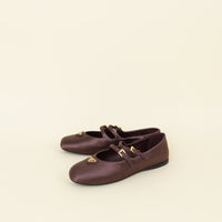 Prada Bordeaux Satin Ballerina Flats 40