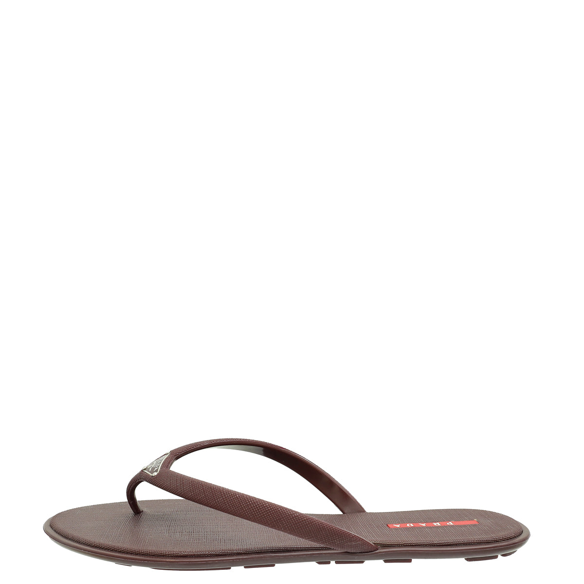 Prada Burgundy Logo Rubber Thong Sandal 41-Prada-THE CLOSET