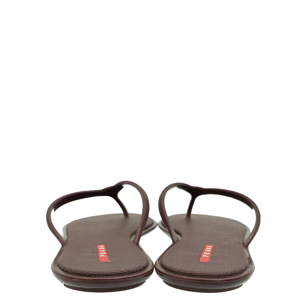 Prada Burgundy Logo Rubber Thong Sandal 41-Prada-THE CLOSET