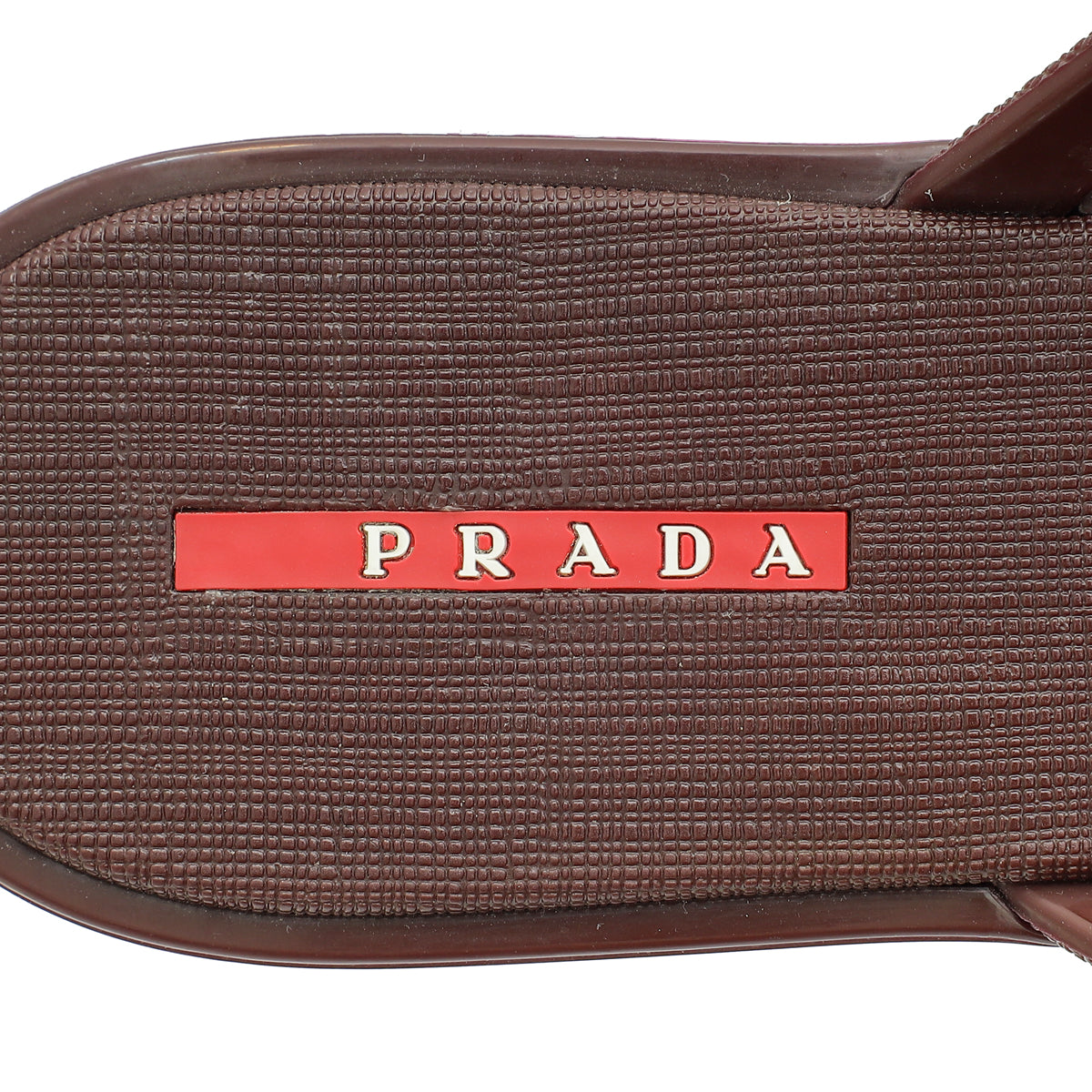 Prada Burgundy Logo Rubber Thong Sandal 41-Prada-THE CLOSET