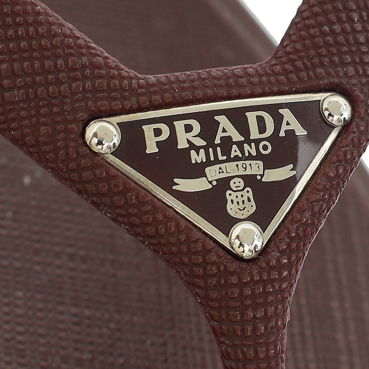Prada Burgundy Logo Rubber Thong Sandal 41-Prada-THE CLOSET