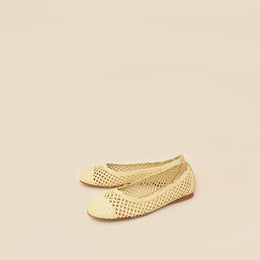 Prada Bicolor Raffia Flat Ballerina 35.5