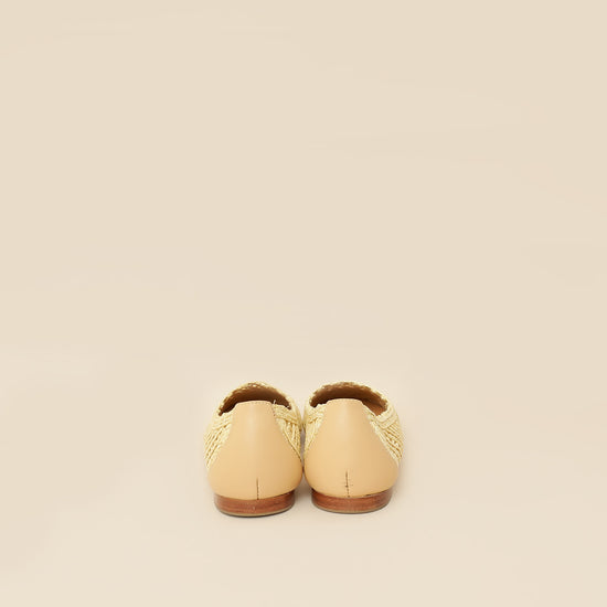 Prada Bicolor Raffia Flat Ballerina 35.5-Prada-THE CLOSET