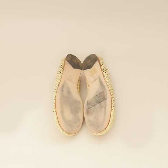 Prada Bicolor Raffia Flat Ballerina 35.5-Prada-THE CLOSET