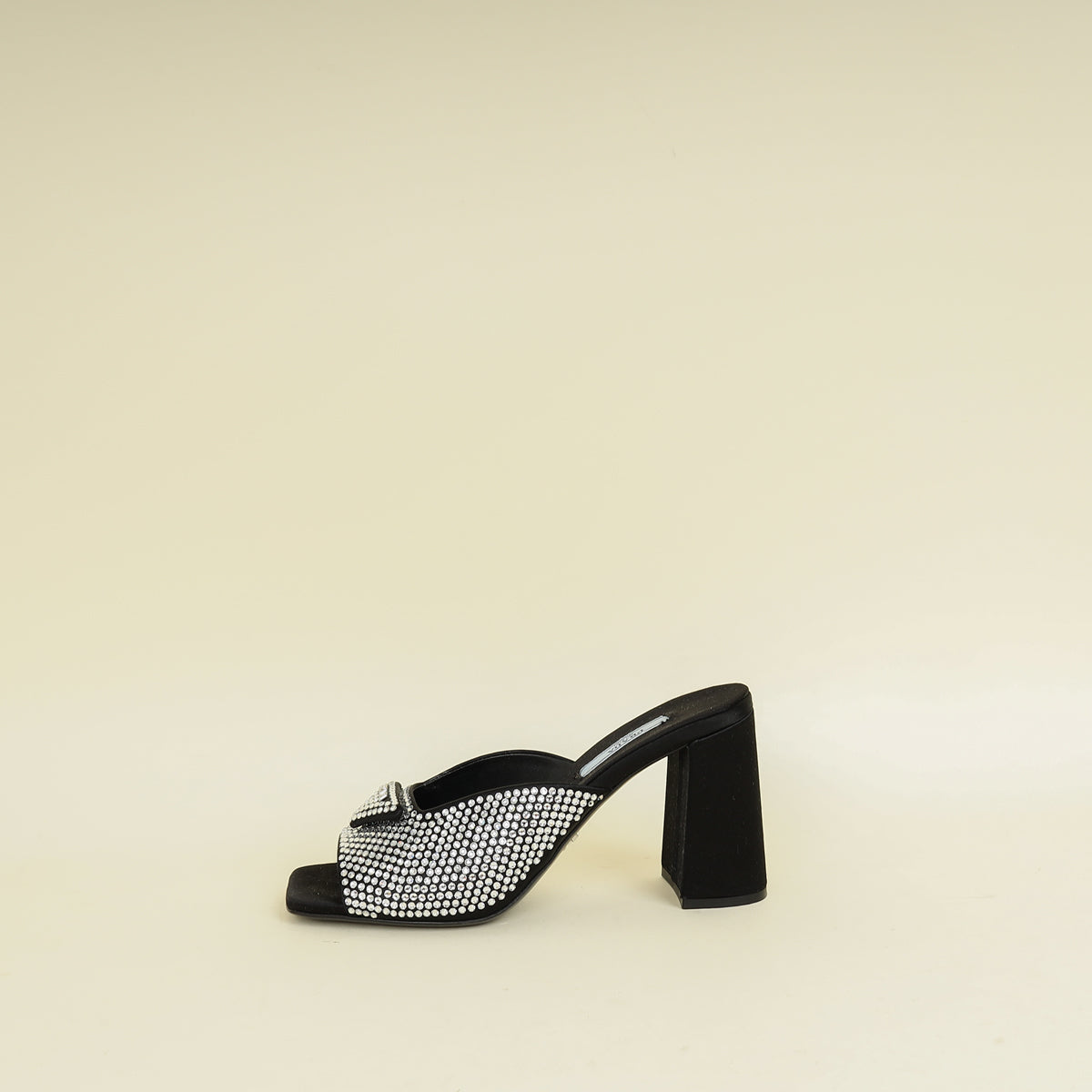 Prada Black Crystal Embellished Sandals 36.5