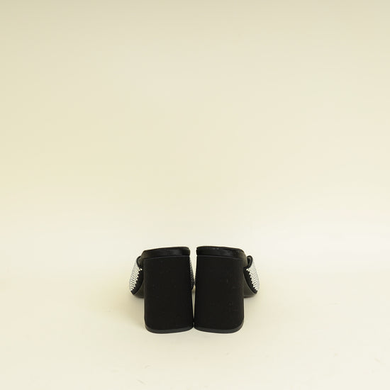 Prada Black Crystal Embellished Sandals 36.5