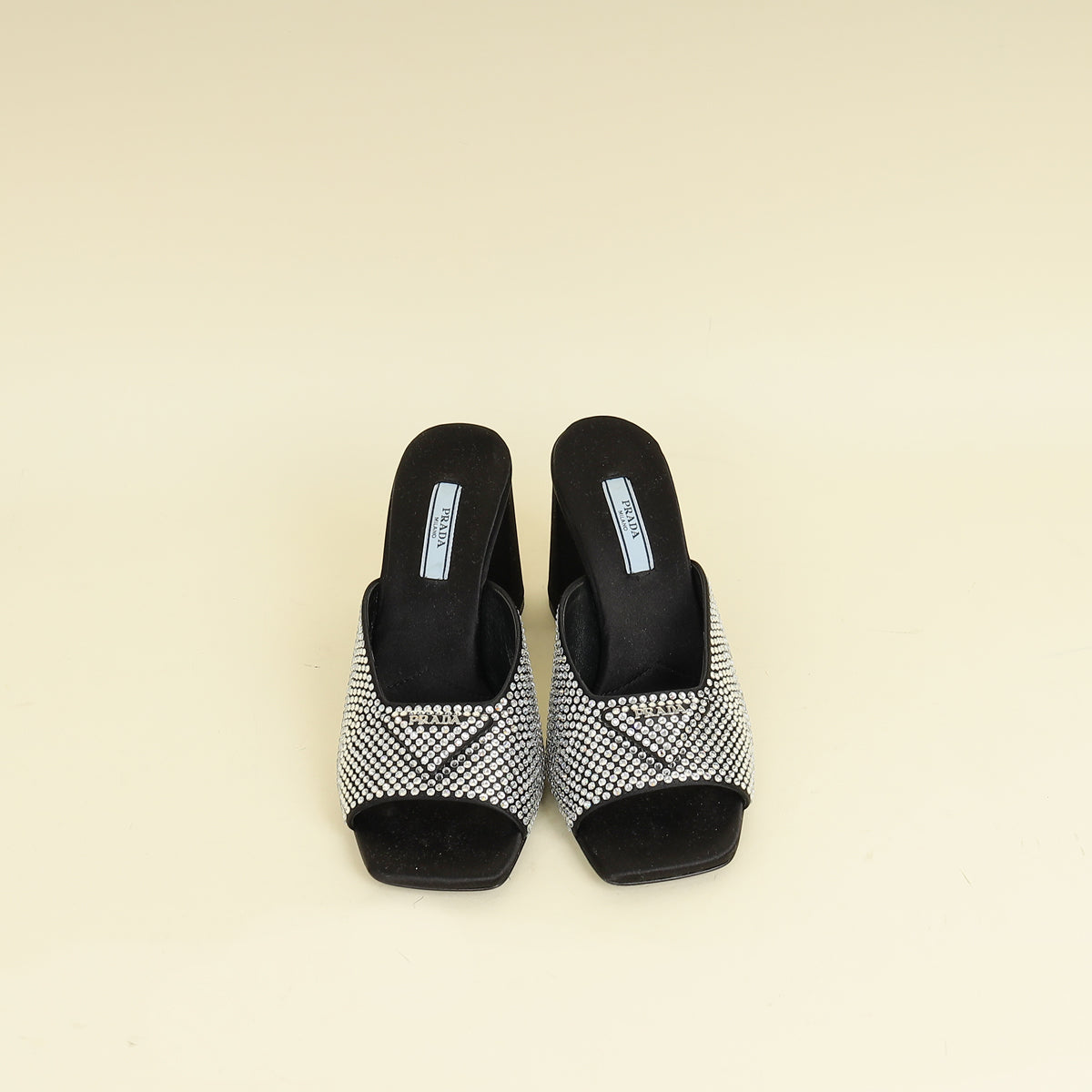 Prada Black Crystal Embellished Sandals 36.5