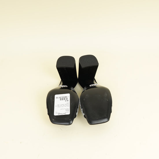 Prada Black Crystal Embellished Sandals 36.5