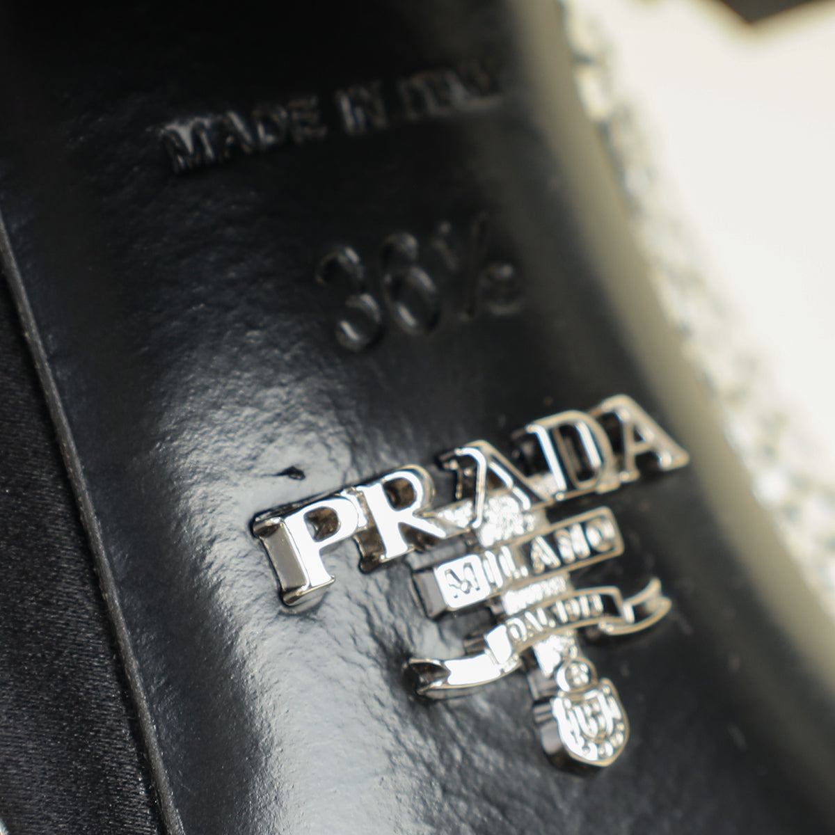 Prada Black Crystal Embellished Sandals 36.5