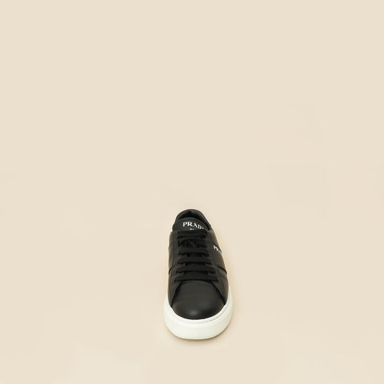 Prada Black Vitello Soft Logo Lace Up Sneakers 36.5-Prada-THE CLOSET