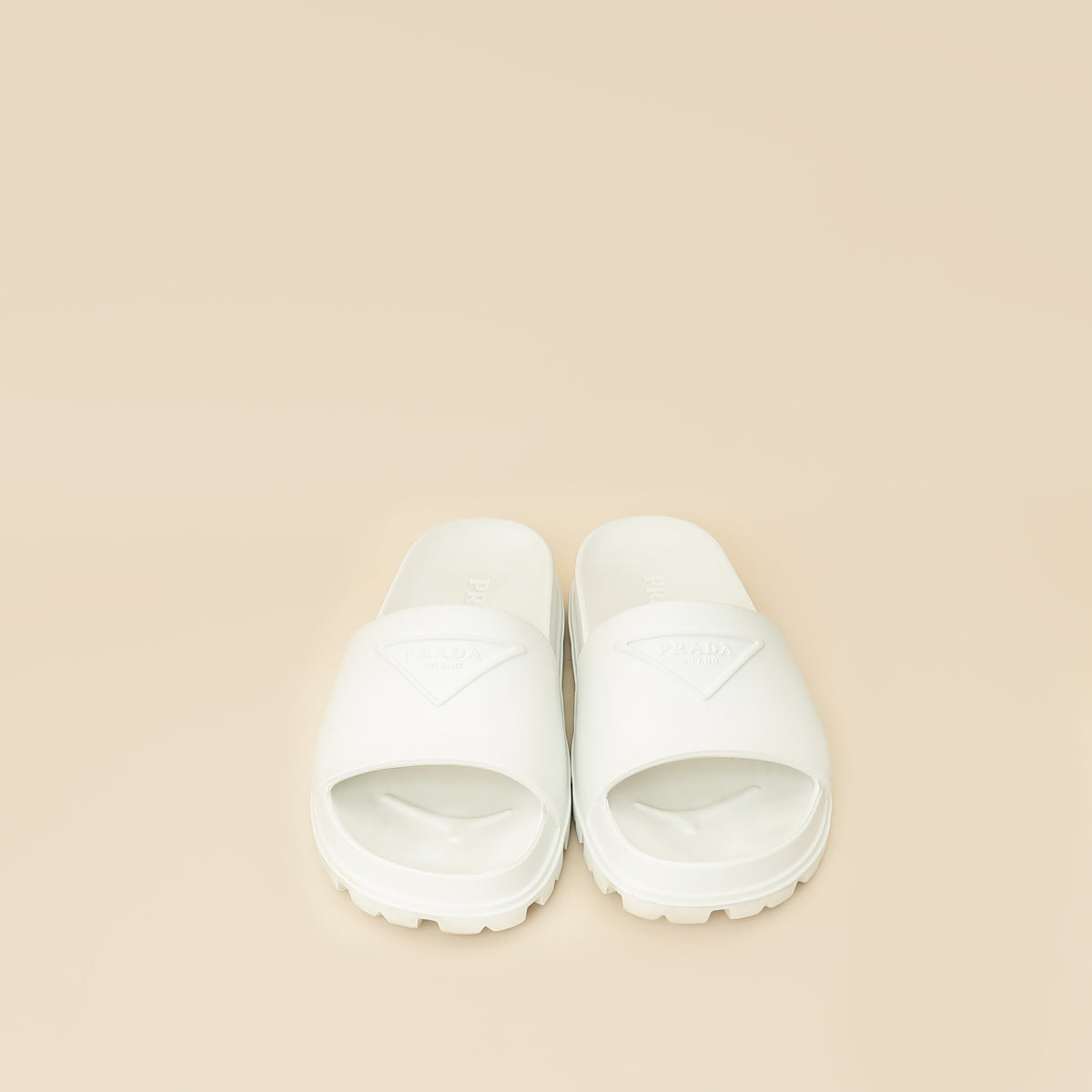 Prada White Extra Light Rubber Slides Sandal 36 – THE CLOSET