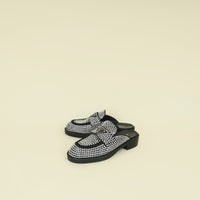 Prada Black Crystal Loafer Mules 37.5