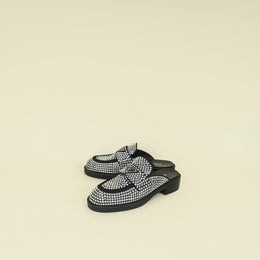 Prada Black Crystal Loafer Mules 37.5