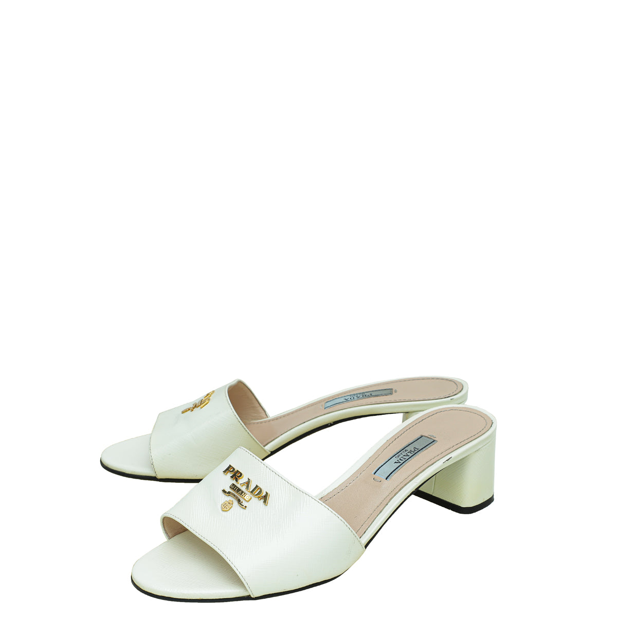 Prada White Vernis Sandal 37.5-Prada-THE CLOSET