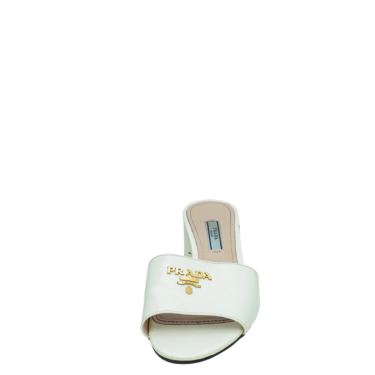 Prada White Vernis Sandal 37.5