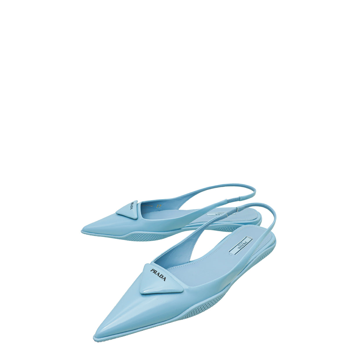 Prada Blue Soft Padded Flat Slingback 37-Prada-THE CLOSET