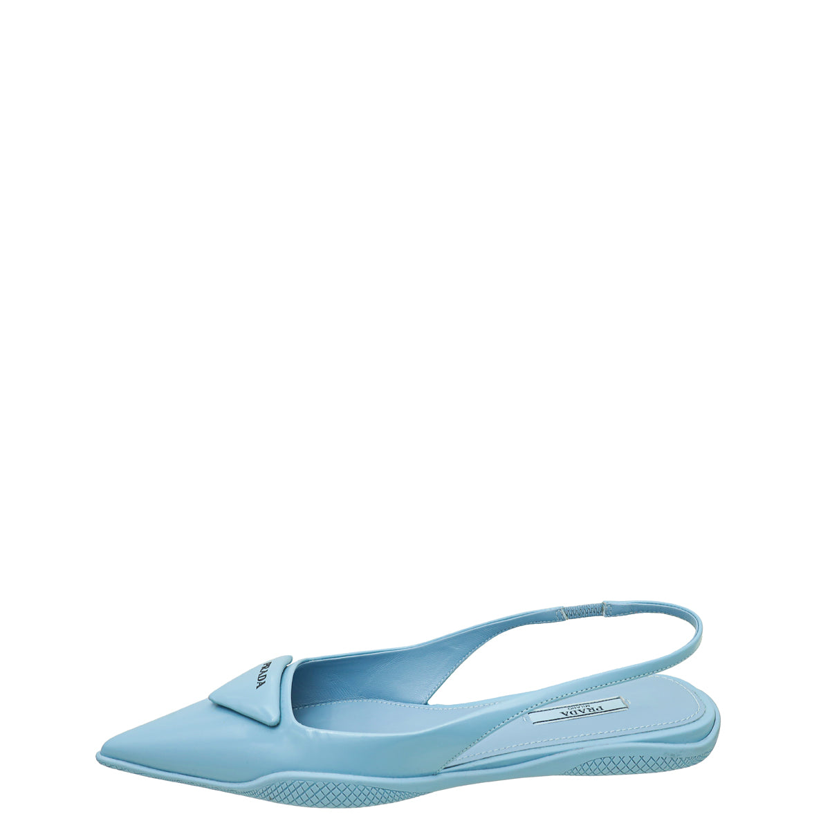 Prada Blue Soft Padded Flat Slingback 37