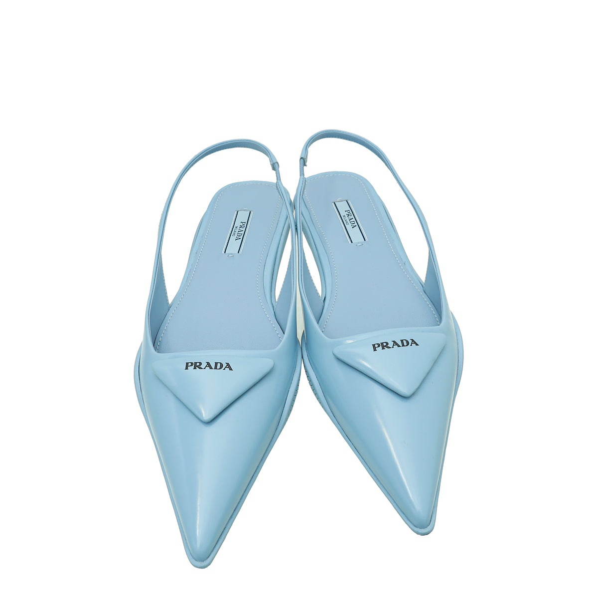 Prada Blue Soft Padded Flat Slingback 37