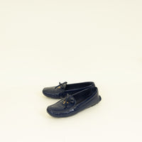 Prada Blue Vernice Bow Loafers 38.5
