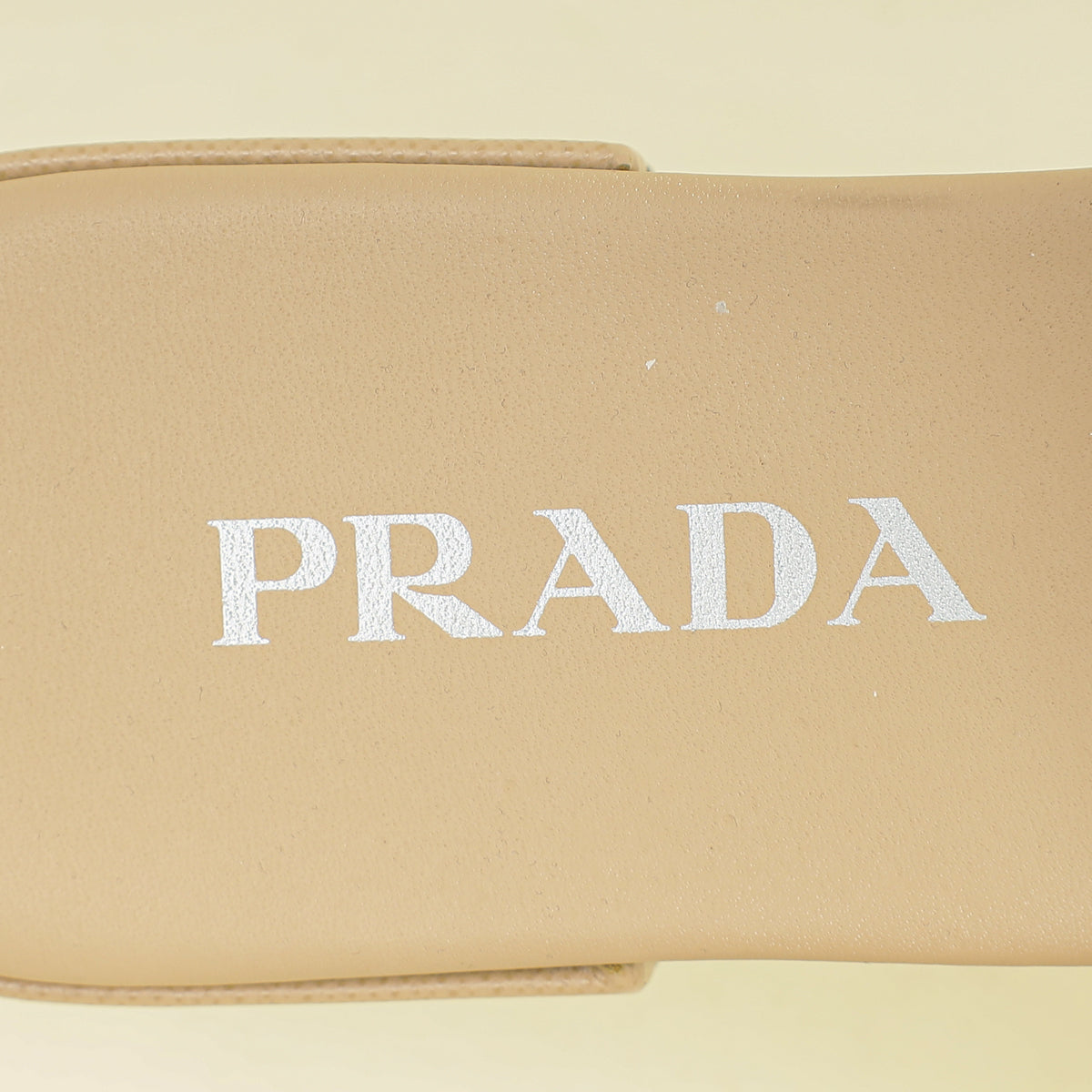 Prada Beige Logo Slide Flat Sandal 38