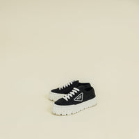 Prada Black Re-Nylon Double Wheel Gabardine Sneakers 38