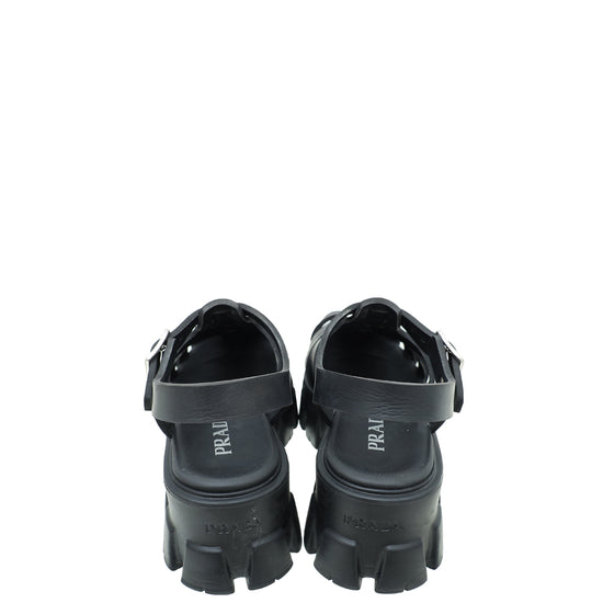 Prada Black Foam Rubber Sandal 38