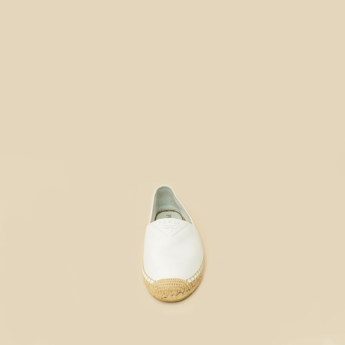 Prada White Soft Nappa Espadrille 38-Prada-THE CLOSET