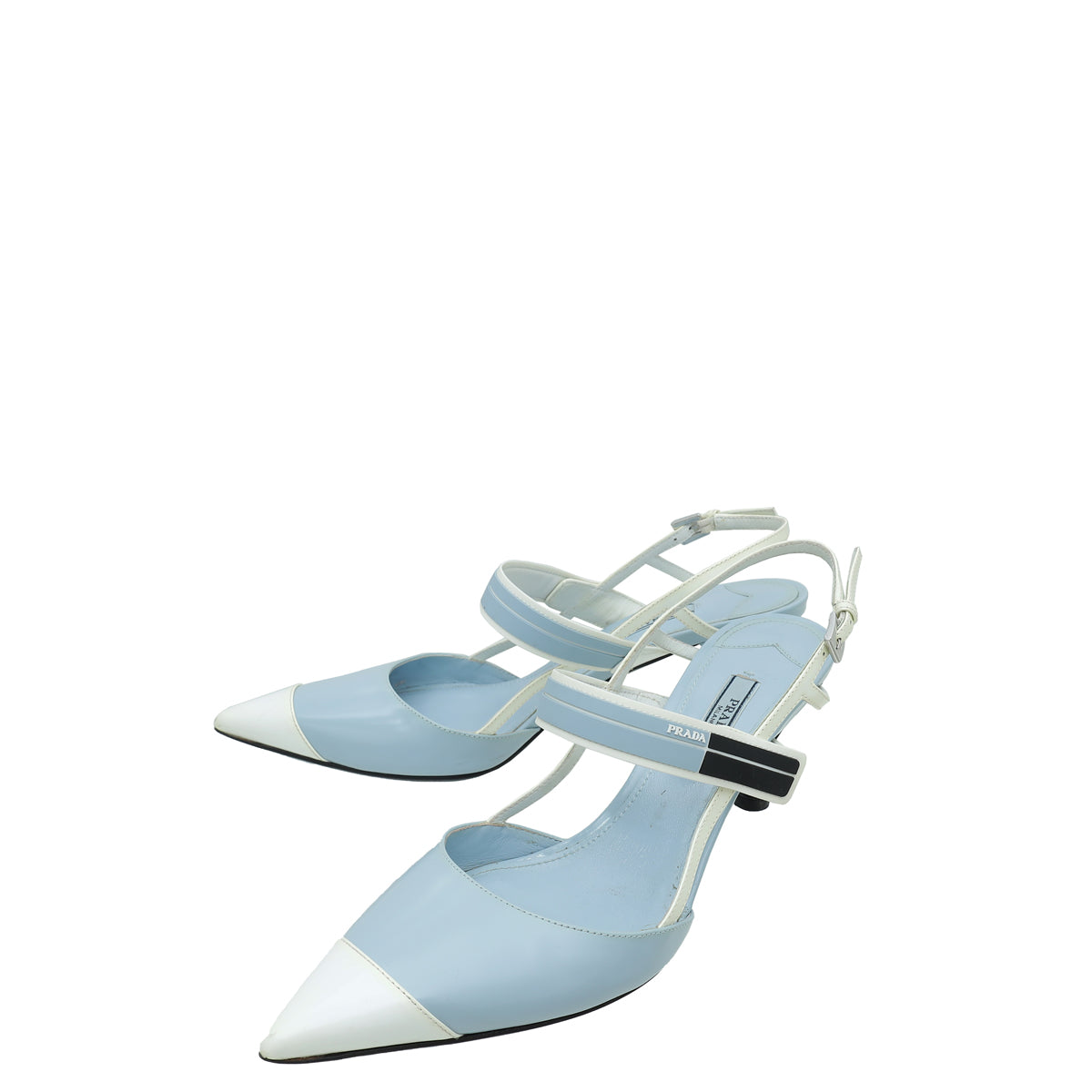 Prada Bicolor Brushed Slingback Heels 38-Prada-THE CLOSET