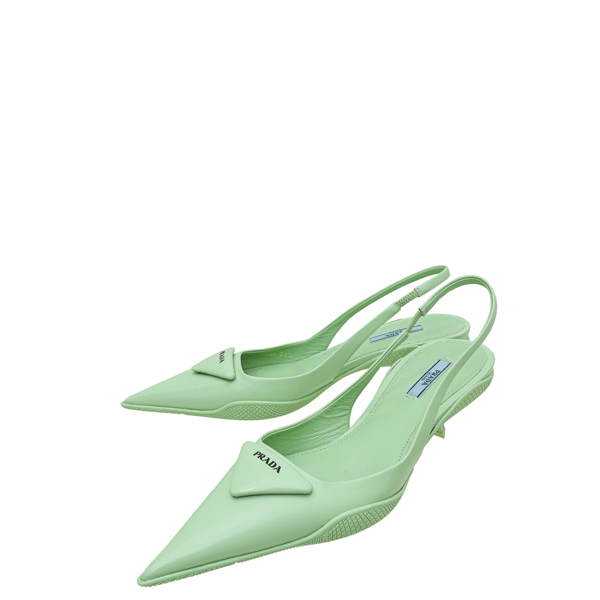 Prada Mint Green Soft Padded Slingback Pumps 38.5-Prada-THE CLOSET