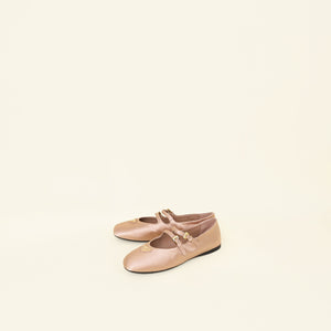Prada Pink Nude Satin Ballerina Flats 39.5