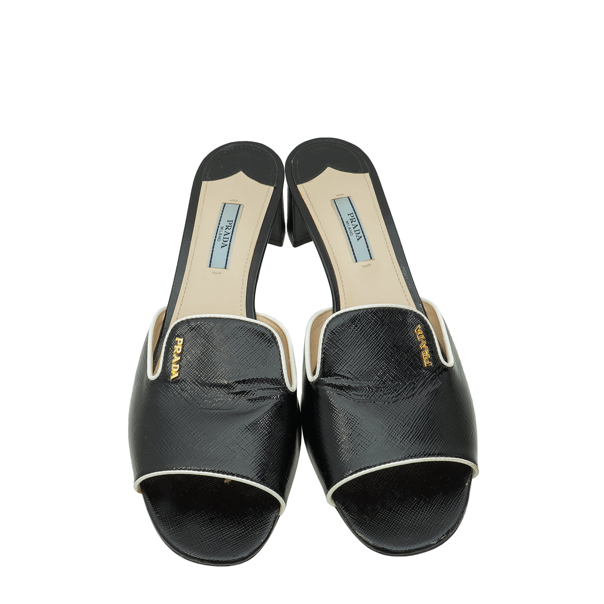 Prada Black Logo Mules 40.5