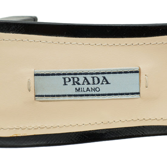 Prada Black Logo Mules 40.5